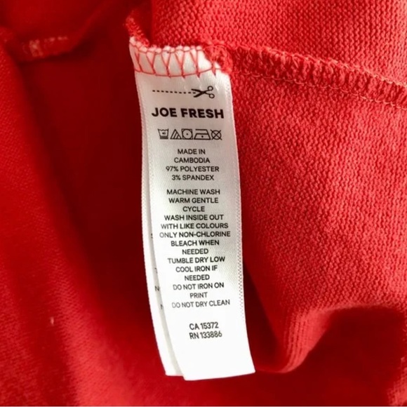 NWT Joe Fresh Jillian Harris Comfy Flowy Ruffle Hem Long Sleeve Shirt Top Red - Picture 9 of 11